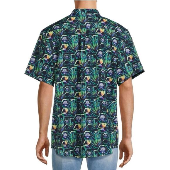 Wesc Oden Floral Print Collared Short-Sleeve Button-Down Shirt Size Large C15 - Picture 2 of 6